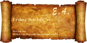 Erdey Adrián névjegykártya