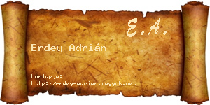 Erdey Adrián névjegykártya